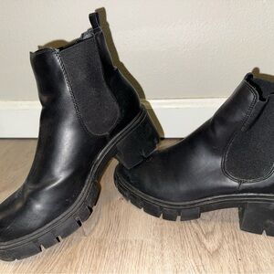 Madden Girl Black Chunky Ankle Boots